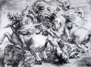 Leonardo  Da Vinci The Battle of Anghiari France oil painting artist